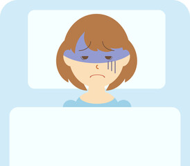 気分が悪くて眠れない若い女性