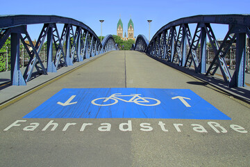 Fahrradbrücke - obrazy, fototapety, plakaty
