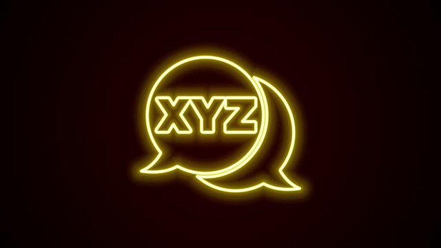 Glowing neon line XYZ Coordinate system icon isolated on black background. XYZ axis for graph statistics display. 4K Video motion graphic animation