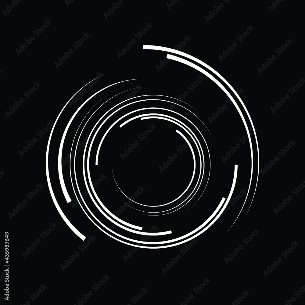 Poster lines in circle form . spiral vector illustration .technology round logo . design element . abstract