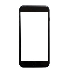 Blank screen Smartphone or Phone from top view mockup isolated on white background including clipping path.  