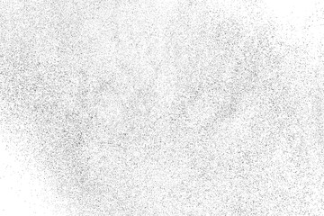 Distressed black texture. Dark grainy texture on white background. Dust overlay textured. Grain noise particles. Rusted white effect. Grunge design elements. Vector illustration, EPS 10.