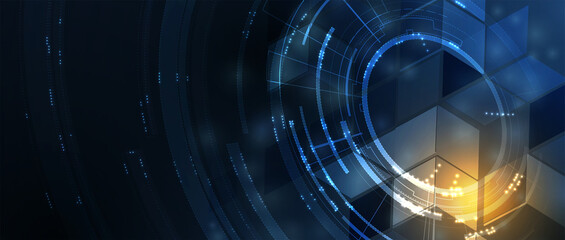 Technology data background, idea of global business solution