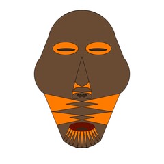 African masks for ethnic celebration, carnival and ceremony. The image is in an ethnic style.