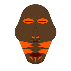 African masks for ethnic celebration, carnival and ceremony. The image is in an ethnic style.