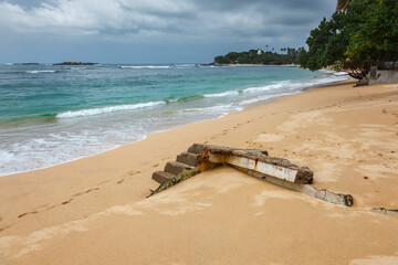 Ruins of a house destroyed by tsunami, Unuwatuna, Sri Lanka