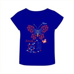 Girl t shirt design, Vector illustration design for fashion fabrics, textile graphics, prints. 