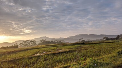 sunset over the mountains