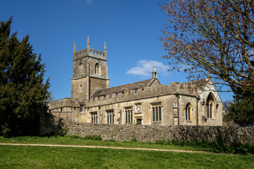 Fototapeta na wymiar SWINDON, WILTSHIRE, UK -APRIL 25 : View of St Marys church in Lydiard Park near Swindon Wiltshire on April 25, 2021