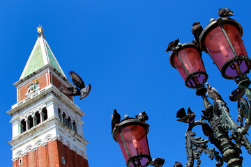 Fototapeta na wymiar Saint Mark´s Tower, Venice, Veneto, Italy, Europe