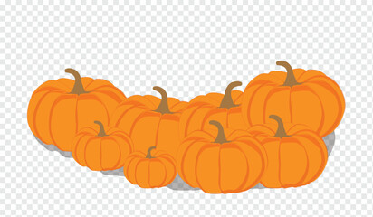 Autumn vector orange pumpkins horizontal banner design template