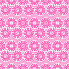 pink and white wheels with pink background seamless repeat pattern
