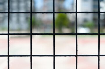Iron fence, fence, barrier, prisoner, city, park, jail