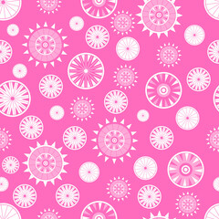 pink wheel seamless repeat pattern