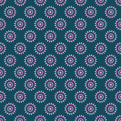traditional mandala print with blue background seamless repeat pattern