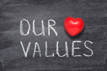 our values heart