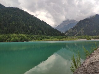 lake and mountains