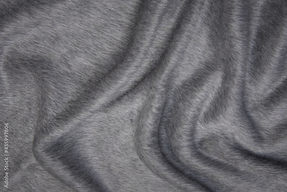 Wall mural close up texture of fabric for coat. gray woolen fabric. gray background.