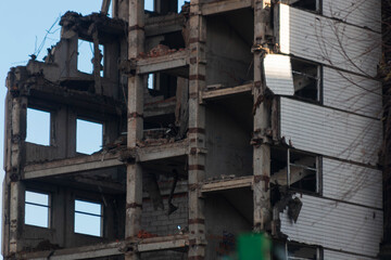 demolition of a hospital building in Moscow