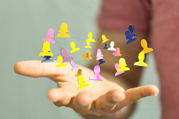 videoconference group of people talking in social network