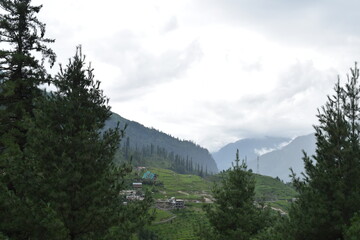 The Scenic view of the Himalayan Mountains and Valleys, from Manali in Himachal Pradesh, and...