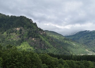 The Scenic view of the Himalayan Mountains and Valleys, from Manali in Himachal Pradesh, and further to Rohtang Pass.