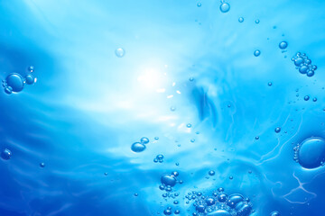 水テクスチャ背景(青色)  水の中を照らす光