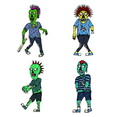 character of zombies full color illustration