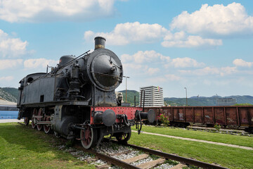 Fototapeta na wymiar Old stream locomotive