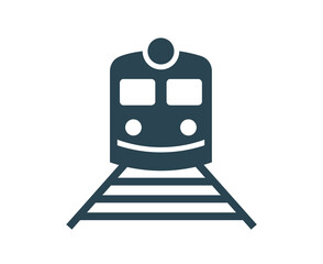 Vector illustration, logo, train icon, railway. Transport and tourism.