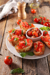 bruschettas with tomato and basil