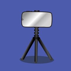 3 dimensional vector of a tripod in black in dark blue color isolation