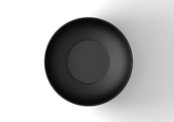 Black bowl on white background.3d illustration.