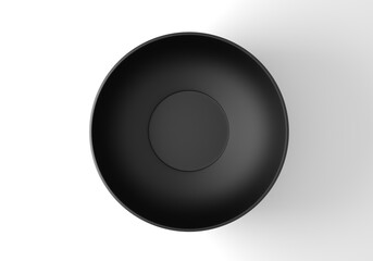 Fototapeta na wymiar Black bowl on white background.3d illustration.
