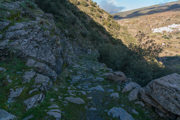 old pedestrian path in the mountain
