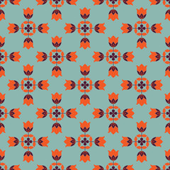 Decorative floral vector seamless pattern design