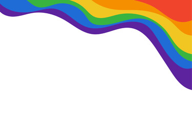 LGBT rainbow flat wave flag flutter of lesbian, gay, and bisexual colorful concept vector background
