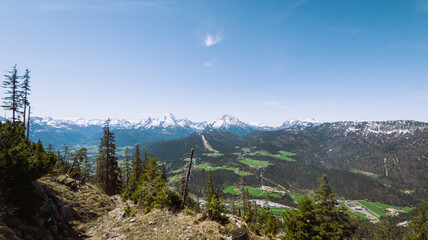 Panorama view to the Bavarian Alps in summer, Berchtesgaden, Germany 