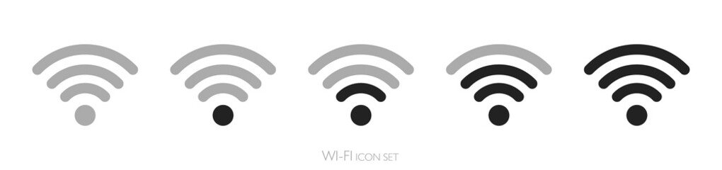 Wifi symbol for wireless internet concept. Set Vector icon EPS10