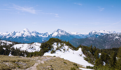 Fototapeta na wymiar Panorama view to the Bavarian Alps in summer, Berchtesgaden, Germany 