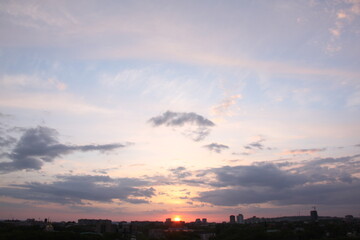 sunset over the city