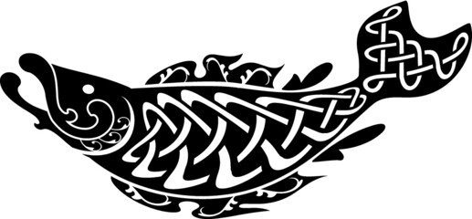 vector fish with celtic knot pattern