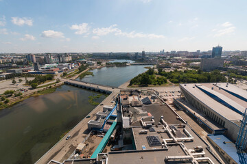 Obraz premium view of the city of Chelyabinsk from a height