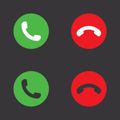 Answer and decline phone call buttons