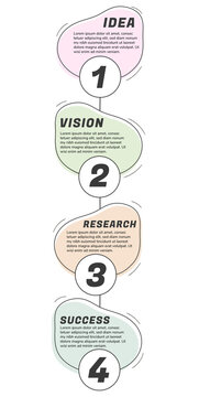 Minimal and Pretty 4 Step Infographic Pastel Flowchart