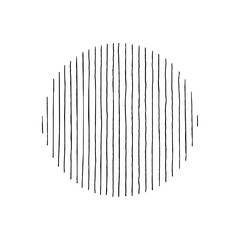 Abstract Line Circle in Minimal Trendy Style. Vector Round Graphic Element of Hand Drawn Texture