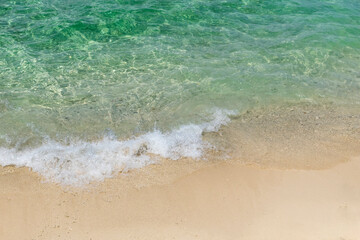 Fototapeta na wymiar crystal clear sea water on the beach