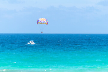 beautiful landscape with sea views and parachute boats