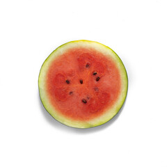 watermelon fruit slices or pieces fresh on white background