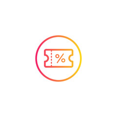 Simple discount coupon icon.  Vector illustration for graphic design, Web, UI, app.